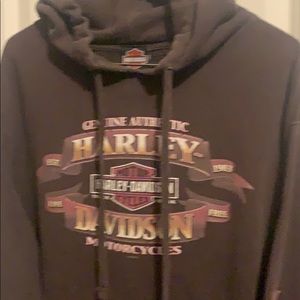 Mens xxl brown Harley hoodie. Great cond.
